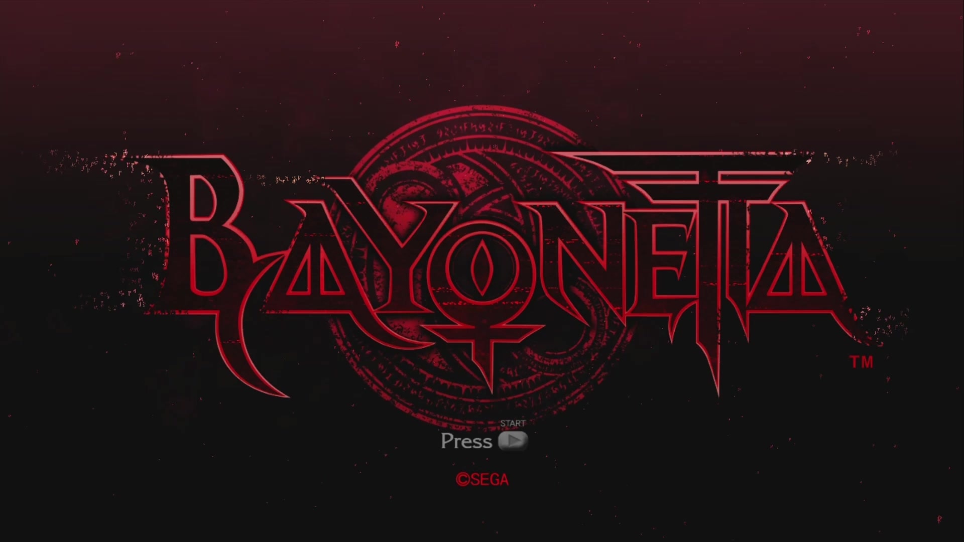 Bayonetta title screen for Xbox 360